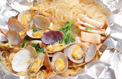 Bixie Fresh Foil-Wrapped Scallops with Noodles