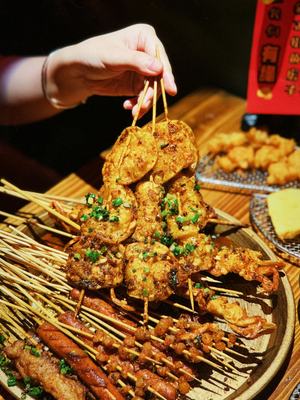 Aunt Zhang's Fried Skewers with Baozi and Pancakes