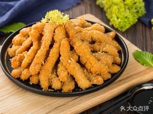 Deep Fry Then Mix · Fried Skewers with Pancake