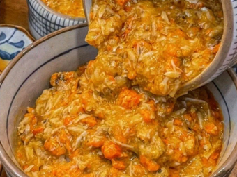 Crab Three Treasures · Pure Crab Roe Rice & Noodles