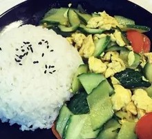 Cucumber and Egg Rice Bowl