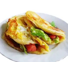 Double Yolk Stuffed Pancake