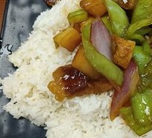 Braised Pork with Potatoes over Rice