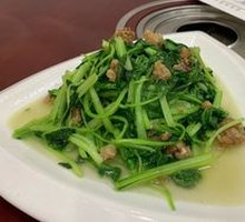Fried Pork Crumbs with Mustard Greens