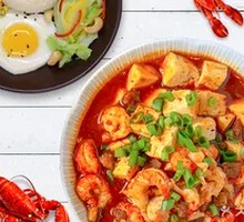 Spicy Mapo Tofu with Crawfish Rice