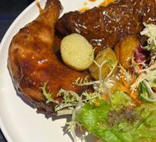 Grilled Chicken and Pork Ribs Platter