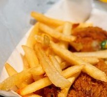 Crispy Fried Chicken and French Fries