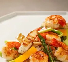 Black Truffle Sauce Pan-Fried Shrimp with Yam