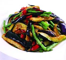 Stir-fried long beans with eggplant