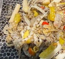 Pickled Water Chestnut and Fish Skin Salad