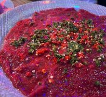 Sliced Beef with Green and Red Peppers