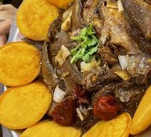 Fried Eggplant with Small Fish