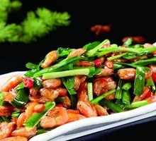 Leek and River Shrimp Stir-fry