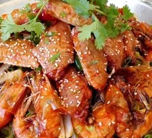 Spicy Chicken Wings and Shrimp