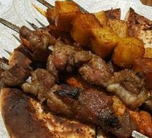 Lamb Skewers on Iron Rods