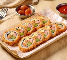 Egg Yolk and Pork Floss Seaweed Roll