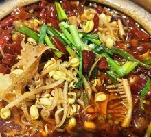 Spicy Sliced Blood Curd with Oil Pouring
