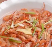 Boiled River Shrimp in Salt Water