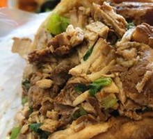 Pork and beef stuffed flatbread