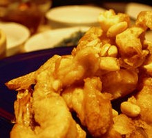 Pear-Encrusted Almond Shrimp