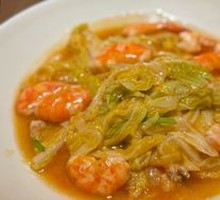 Braised Large Shrimp with Chinese Cabbage