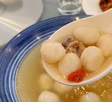 Stewed Chicken Fish Dumpling Soup