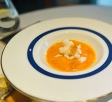 Coral and Tofu Steamed Giant Shrimp
