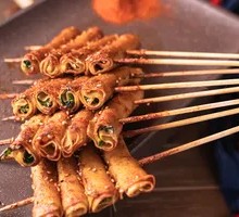 Cilantro-wrapped tofu skin rolls