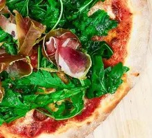 Traditional Ham and Watercress Pizza