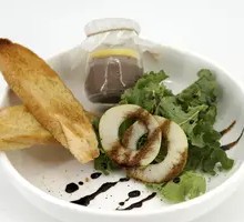 Homemade Chicken Liver Pâté with Arugula Salad
