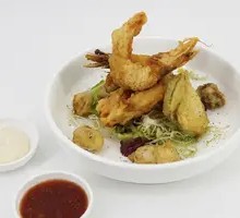 Italian Fried Seafood and Vegetable Platter