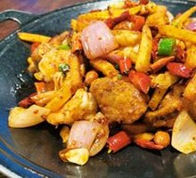 Spicy Stir-Fried Spare Ribs and Shrimp