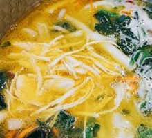 Goji Mushroom Chicken Soup with Handmade Noodles