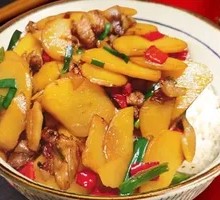 Potato and Pork Rice Bowl