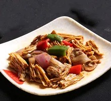 Fried Tofu Skin with Meat Rice Bowl