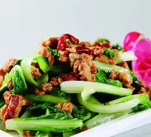 Fried Pork Crumbs with Bok Choy