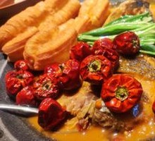 Braised Fish Head with Fried Dough Sticks