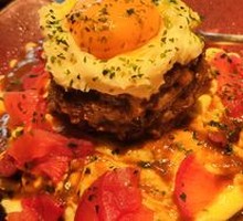 Curry Beef Burger Omelette Rice