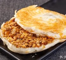 Pork and beef stuffed flatbread