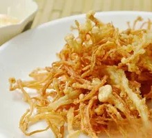 Fried Enoki Mushrooms