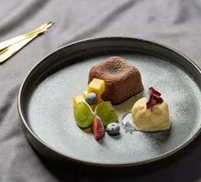 Molten Chocolate Cake with Vanilla Ice Cream