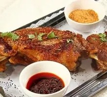 Tandoor-roasted lamb leg