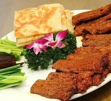 Grilled pancake with hairtail fish