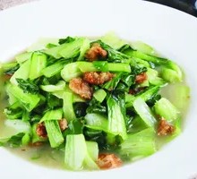 Fried Pork Crumbs with Bok Choy