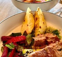 Pan-Seared Beef with Nuts and Rice Bowl