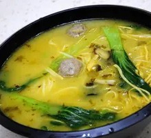 Beef Ball with Sour Cabbage Rice Noodles