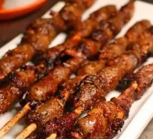 Fried Chicken Hearts Skewers