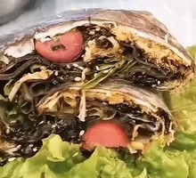 Black Rice Sausage Pancake