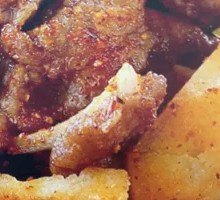 Stir-Fried Meat with Flatbread Cubes
