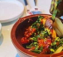 Preserved Egg and Potato Mash with Eggplant